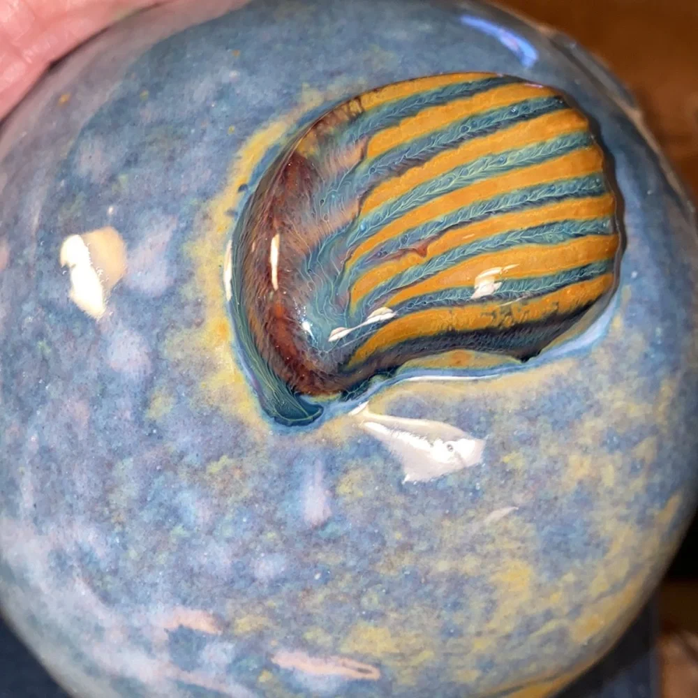 Blue Ceramic Fish Figurine Home Accent - Picture 10 of 11